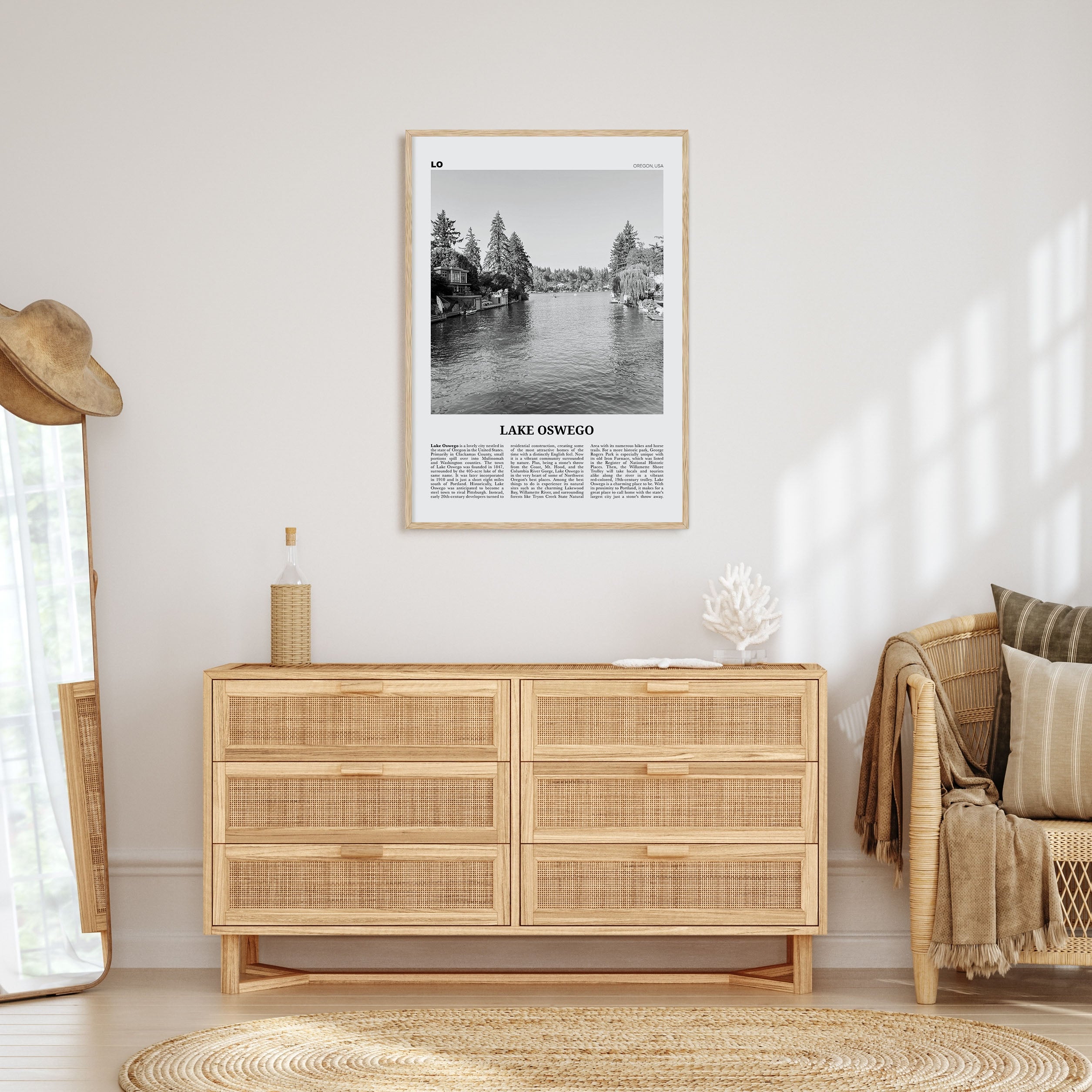 Lake Oswego Travel B&W Poster