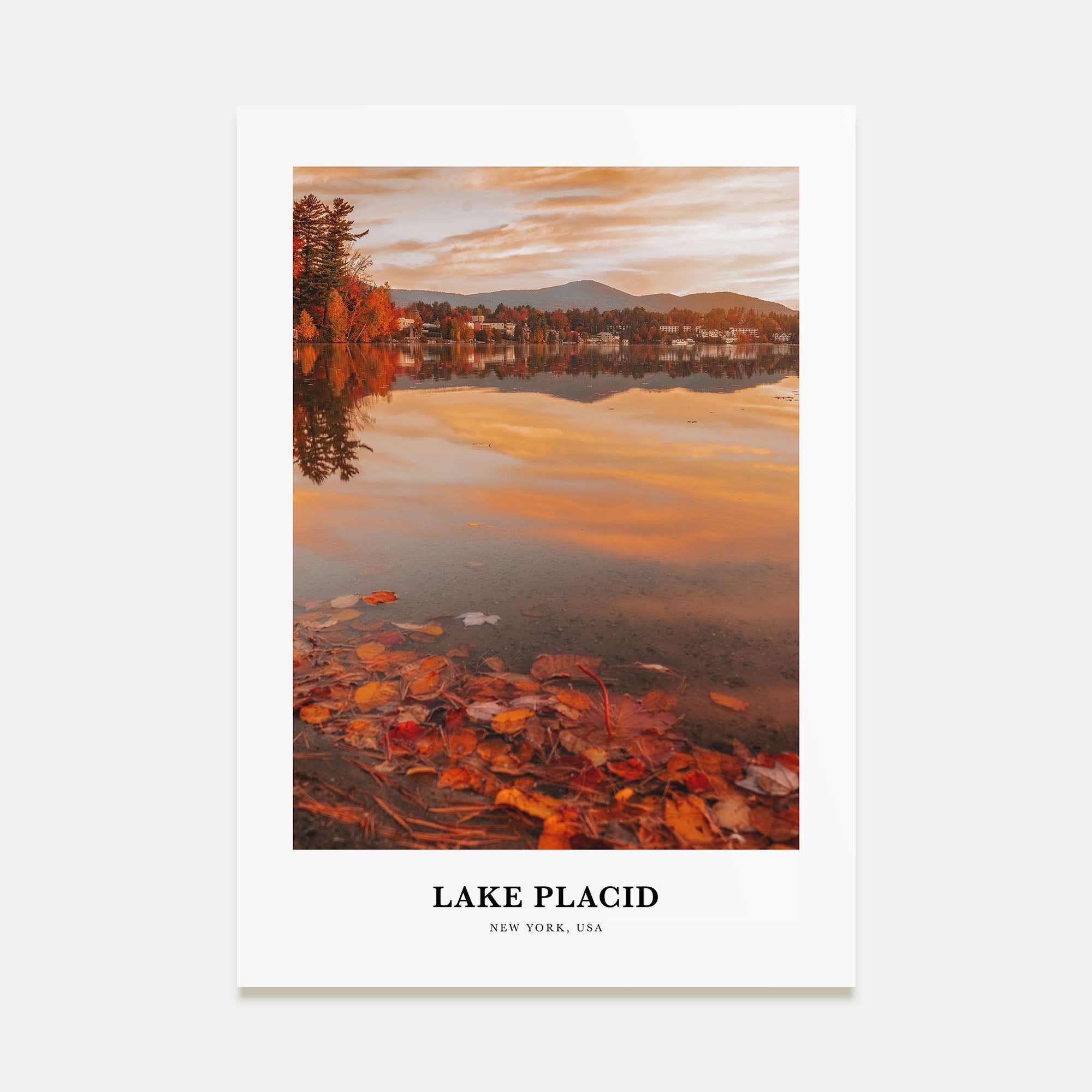 Lake Placid Portrait Color Poster