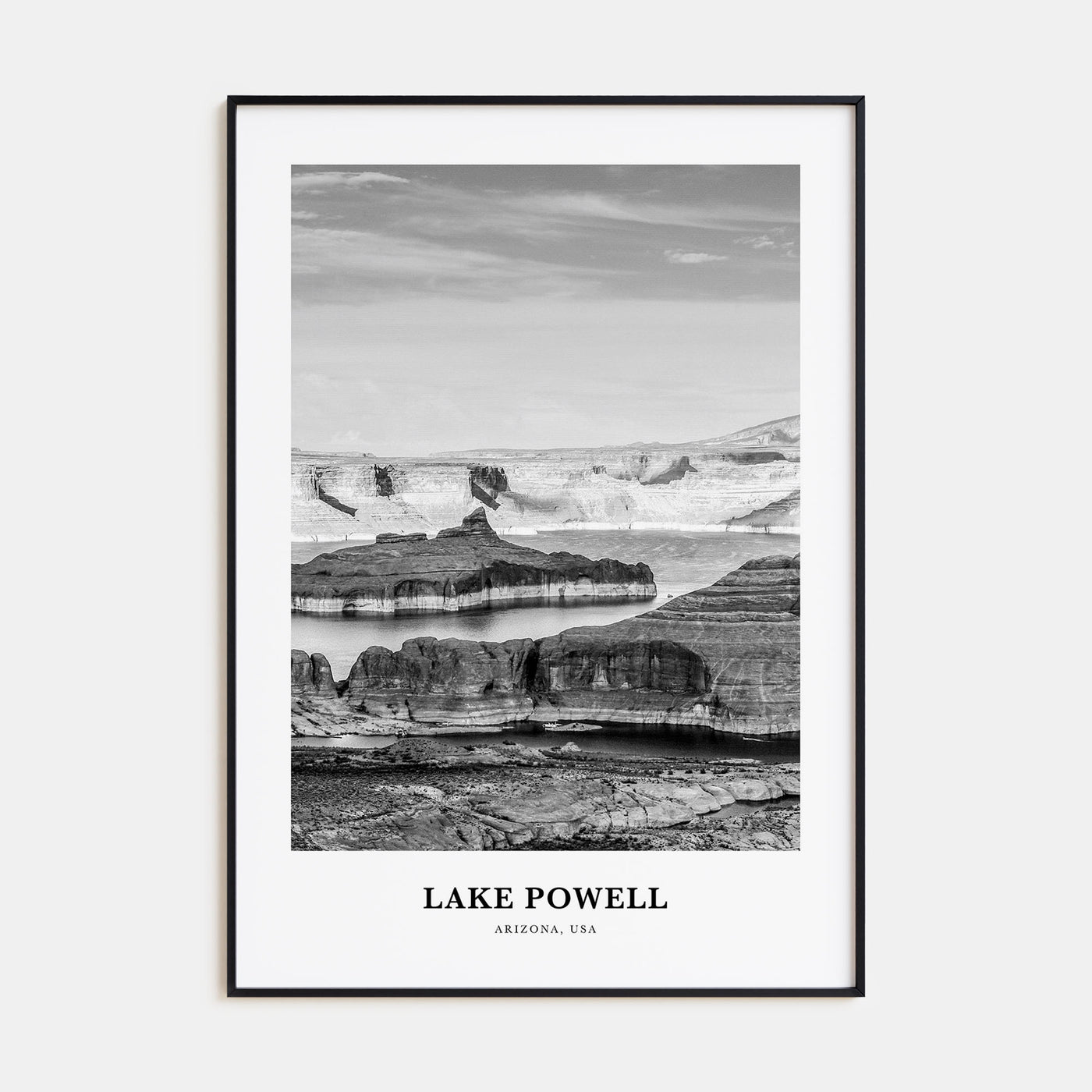 Lake Powell Portrait B&W Poster
