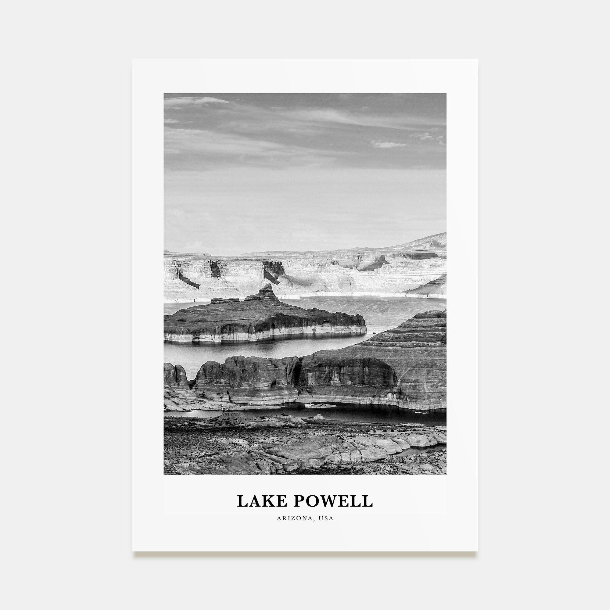 Lake Powell Portrait B&W Poster