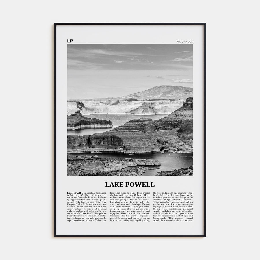 Lake Powell Travel B&W Poster