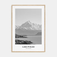 Lake Pukaki Portrait B&W Poster