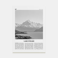 Lake Pukaki Travel B&W Poster