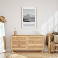 Lake Pukaki Travel B&W Poster