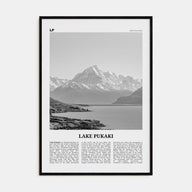 Lake Pukaki Travel B&W Poster