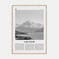 Lake Pukaki Travel B&W Poster