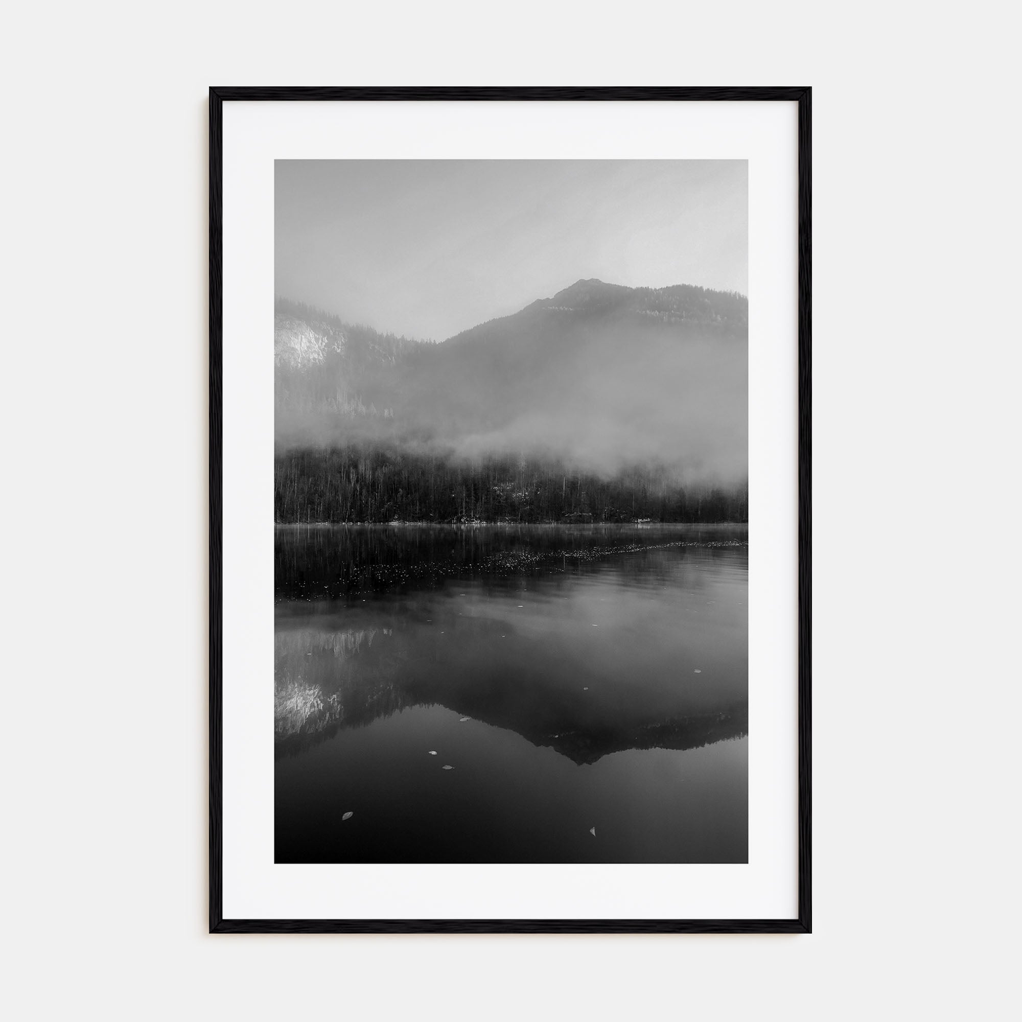 Lake Reflection Photo B&W No 2 Poster
