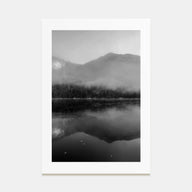 Lake Reflection Photo B&W No 2 Poster