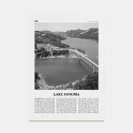 Lake Sonoma Travel B&W Poster
