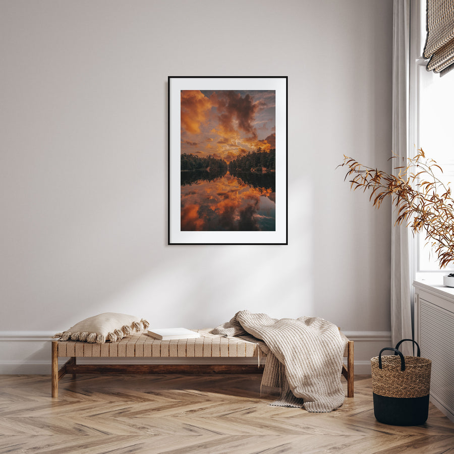 Lake Sunset Photo Color Poster