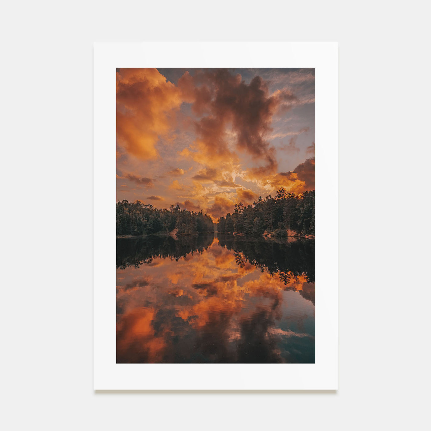 Lake Sunset Photo Color Poster