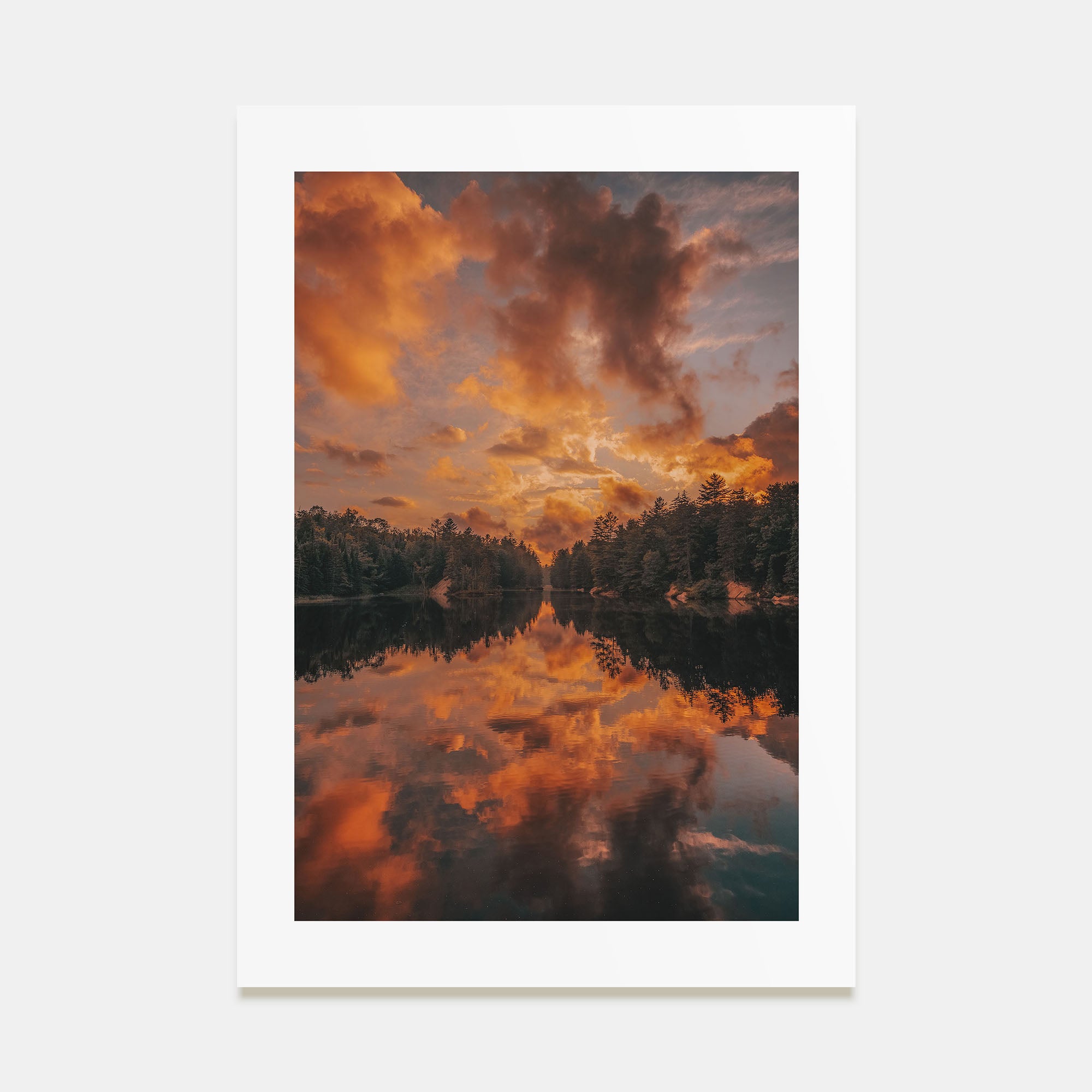 Lake Sunset Photo Color Poster