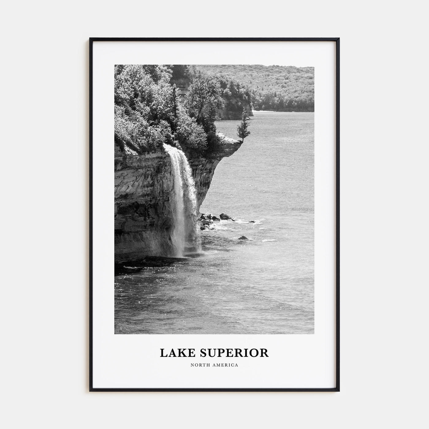Lake Superior Portrait B&W Poster