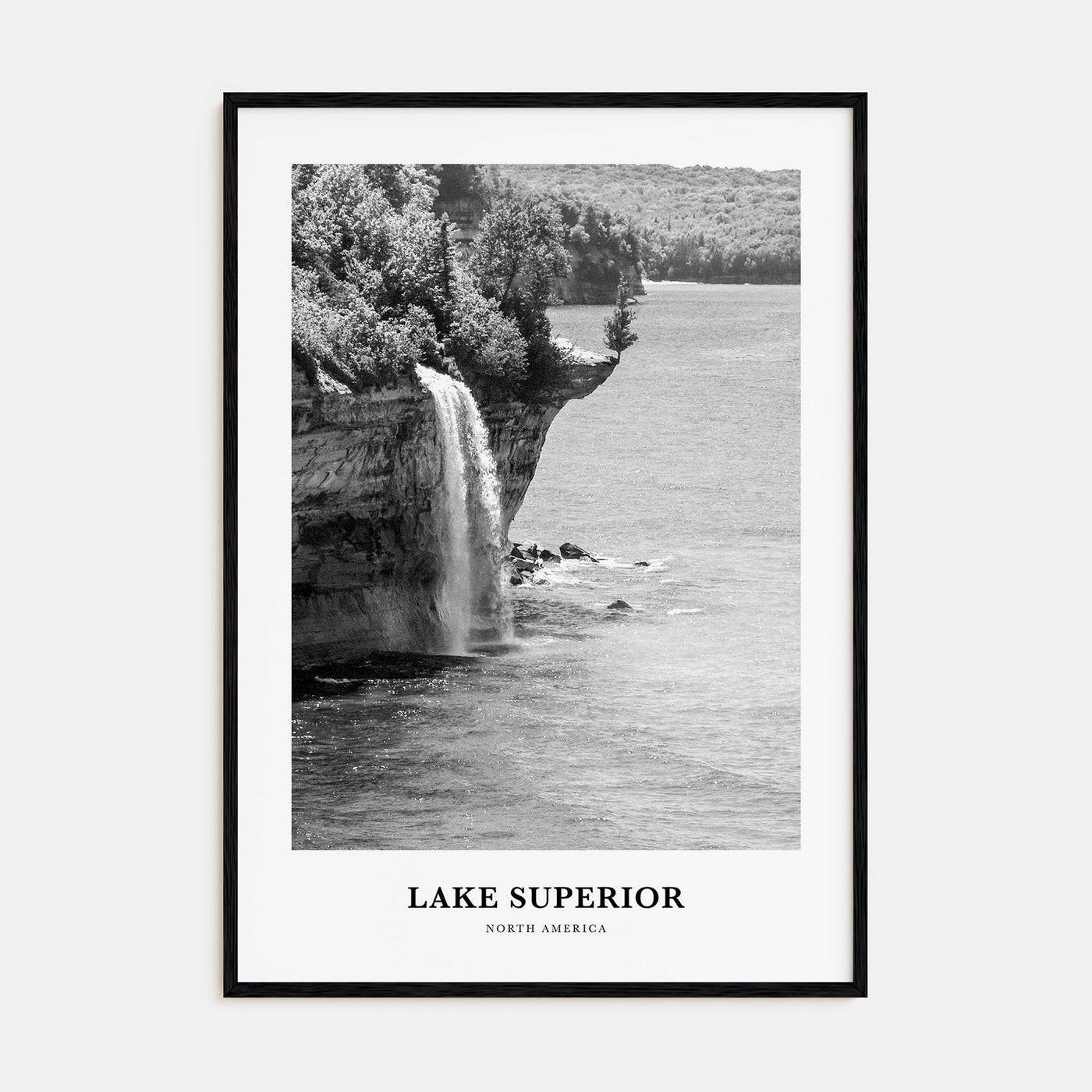 Lake Superior Portrait B&W Poster