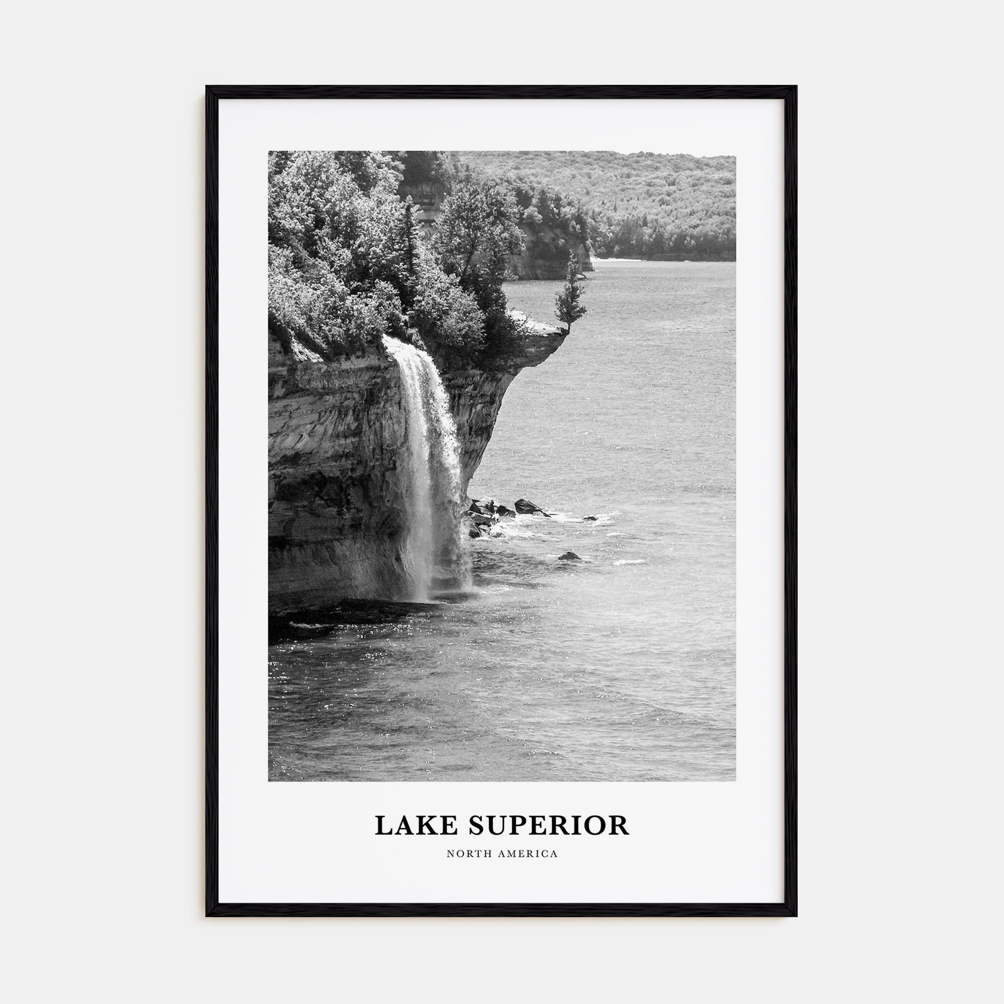 Lake Superior Portrait B&W Poster