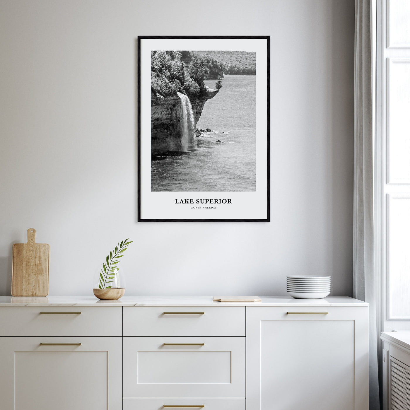 Lake Superior Portrait B&W Poster