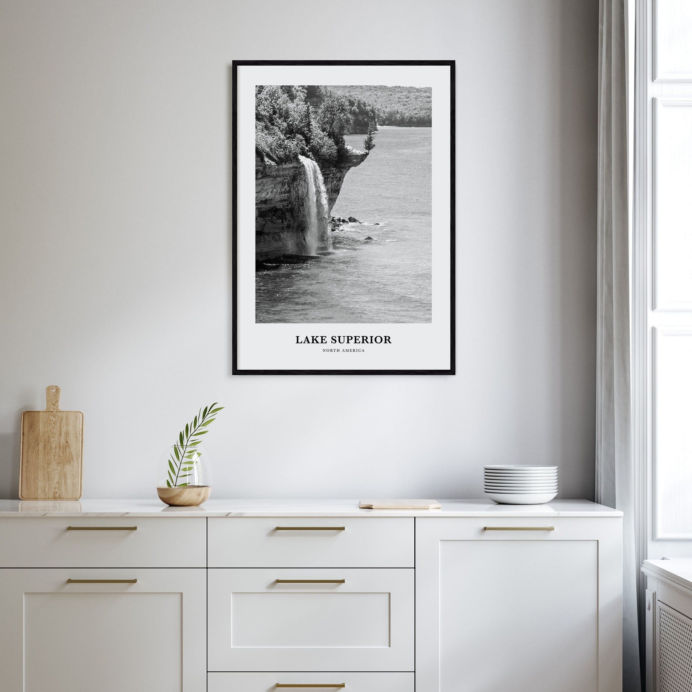 Lake Superior Portrait B&W Poster
