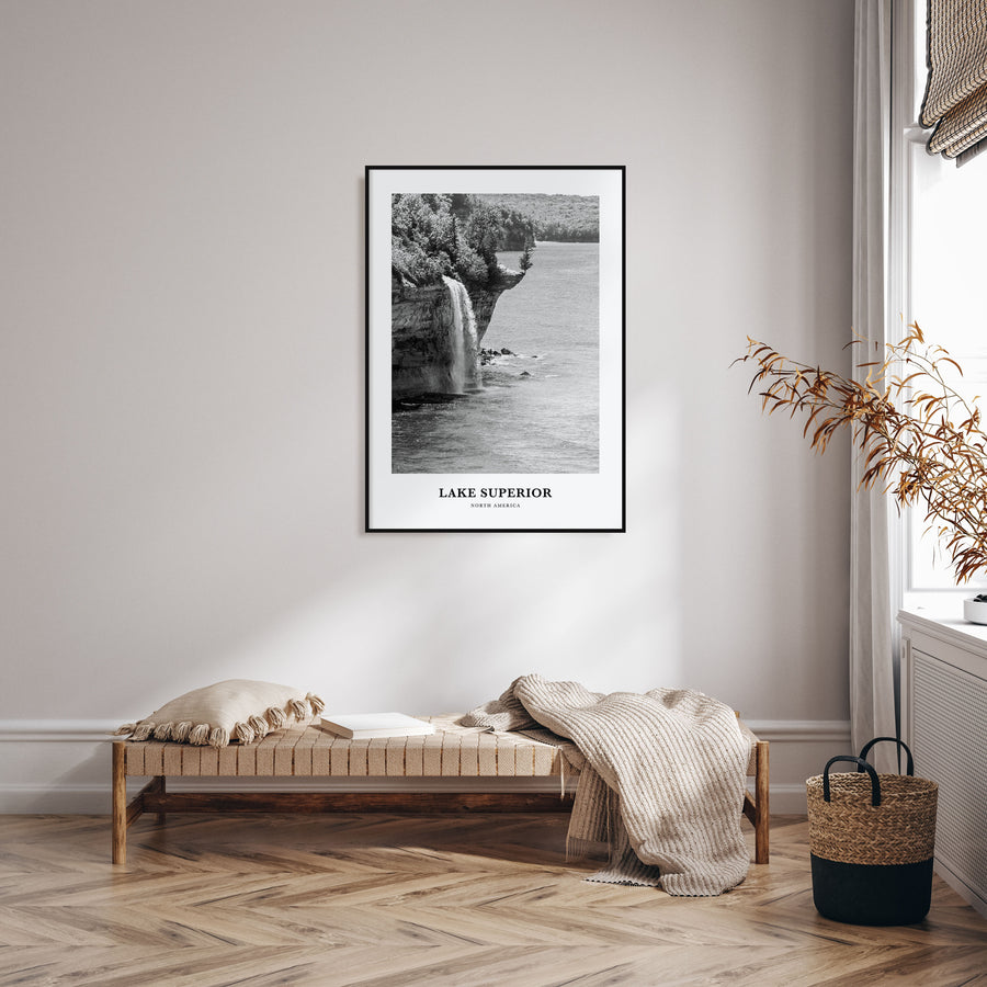 Lake Superior Portrait B&W Poster