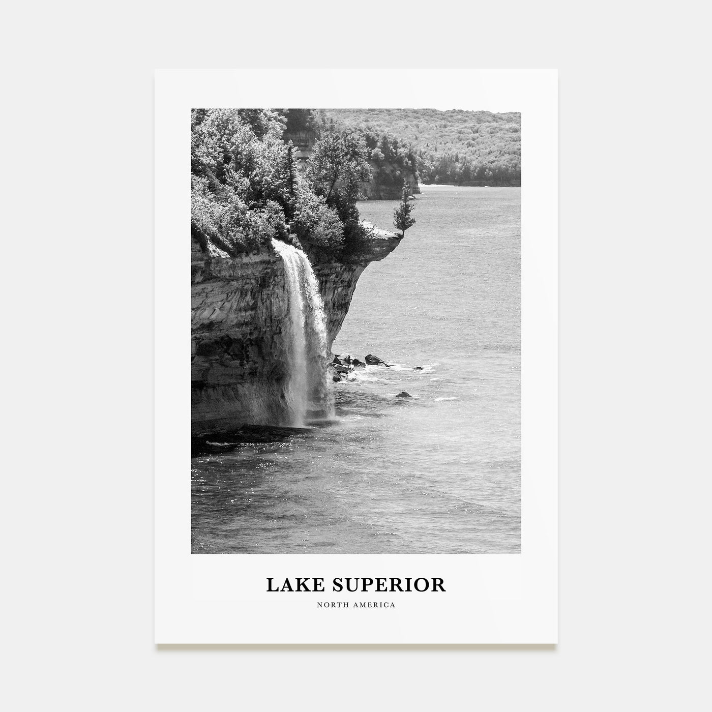 Lake Superior Portrait B&W Poster