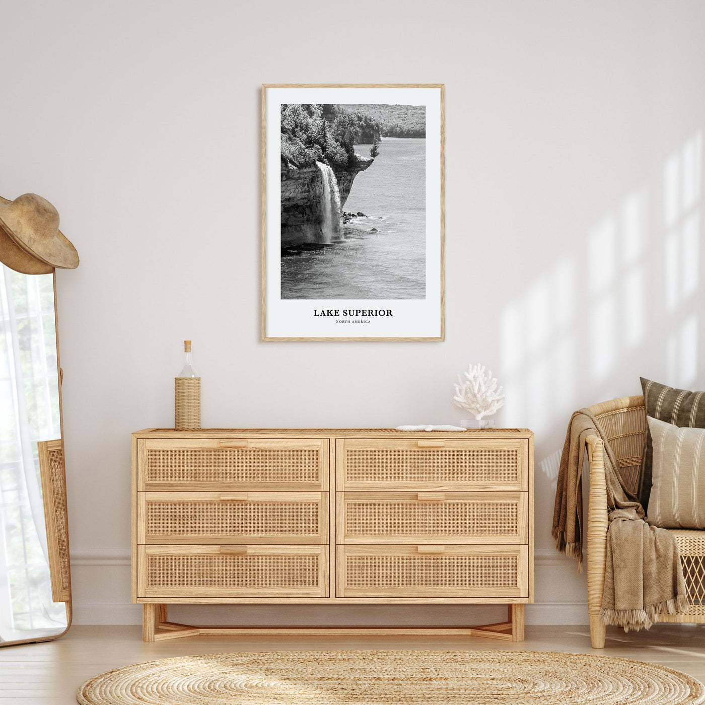 Lake Superior Portrait B&W Poster