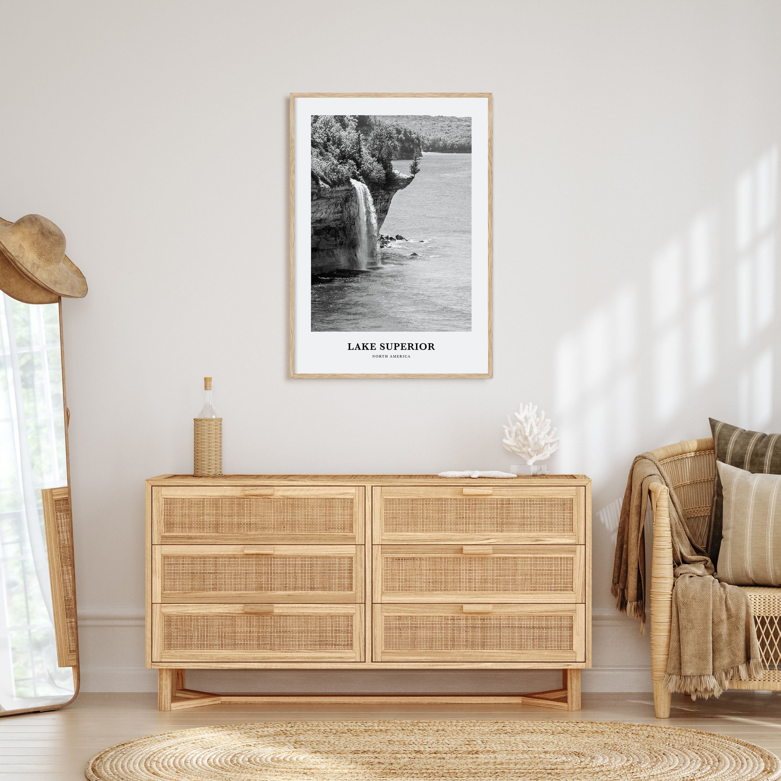 Lake Superior Portrait B&W Poster
