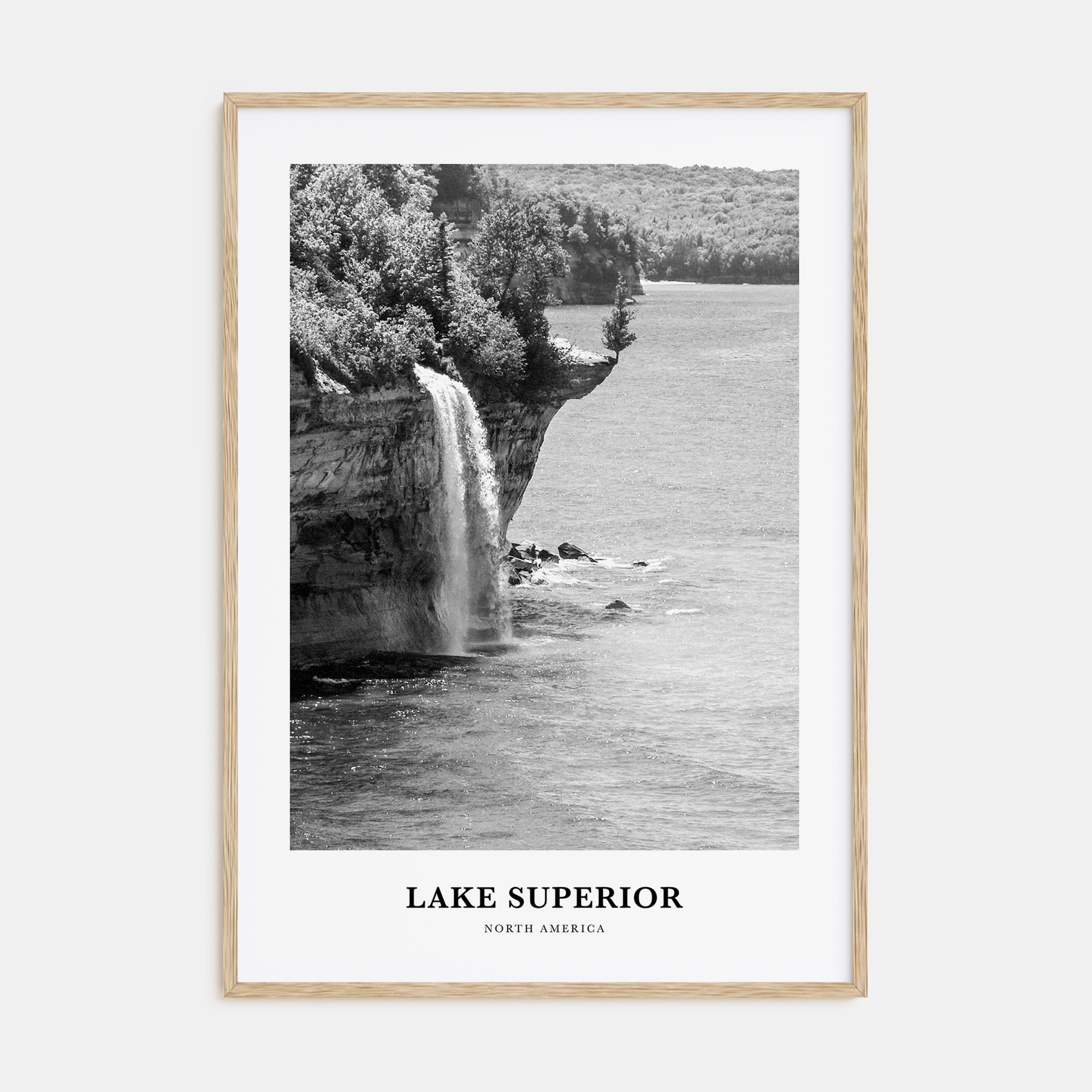 Lake Superior Portrait B&W Poster