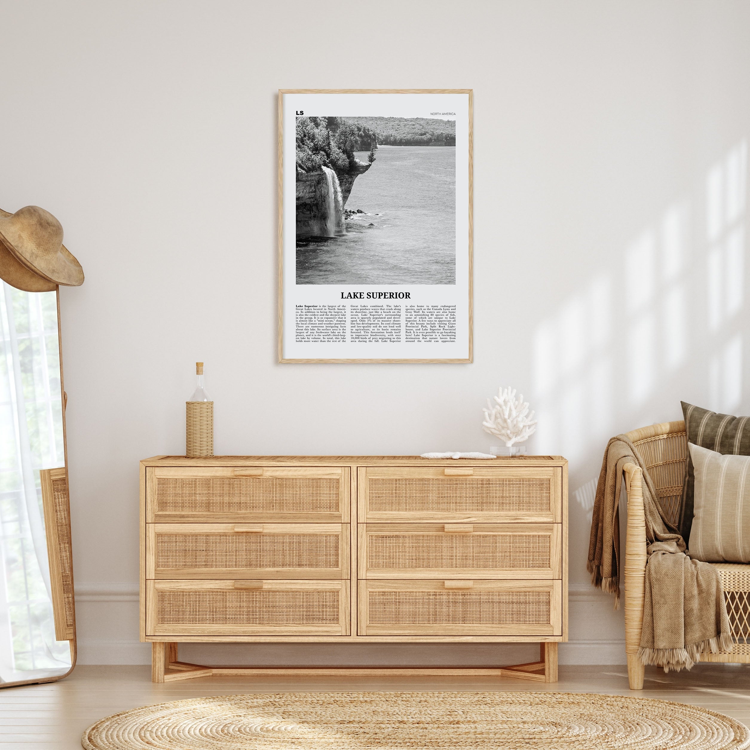 Lake Superior Travel B&W Poster