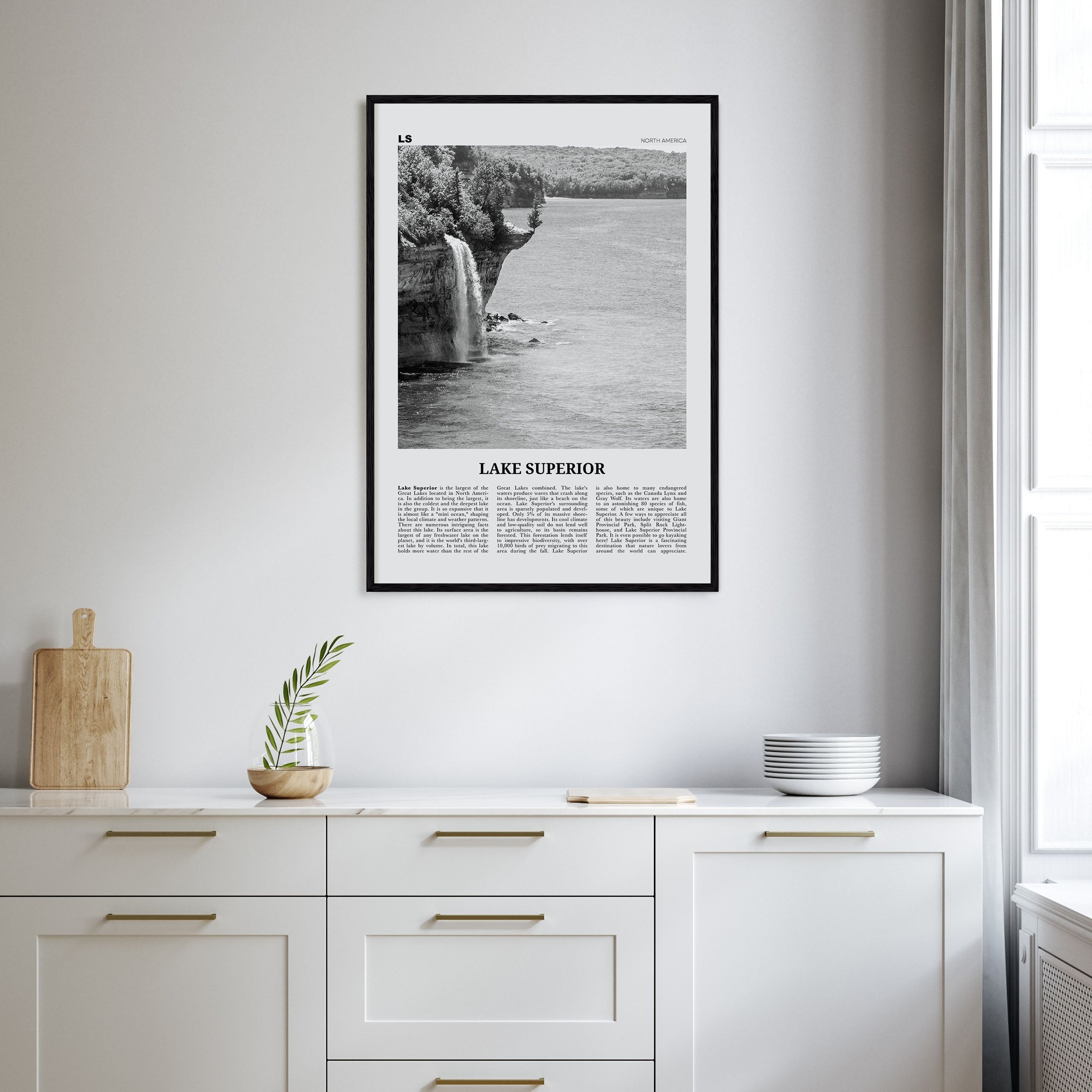 Lake Superior Travel B&W Poster