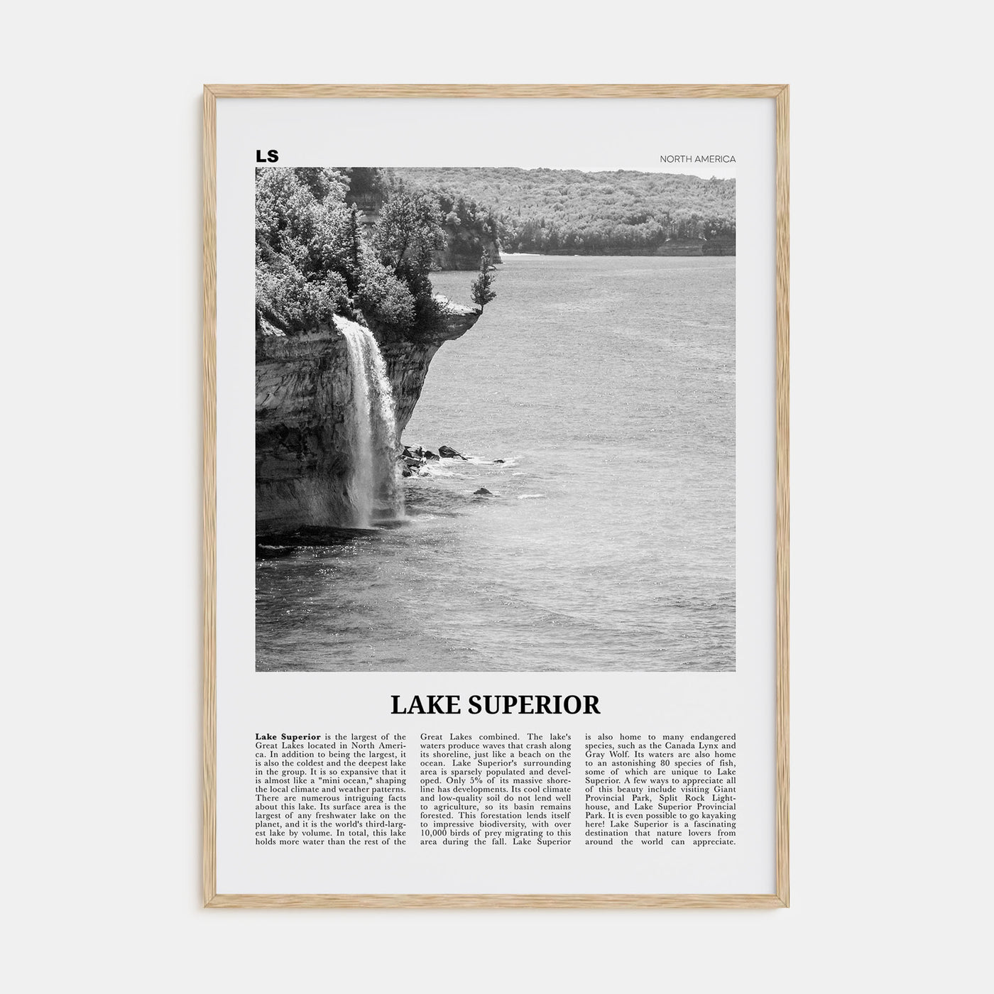 Lake Superior Travel B&W Poster
