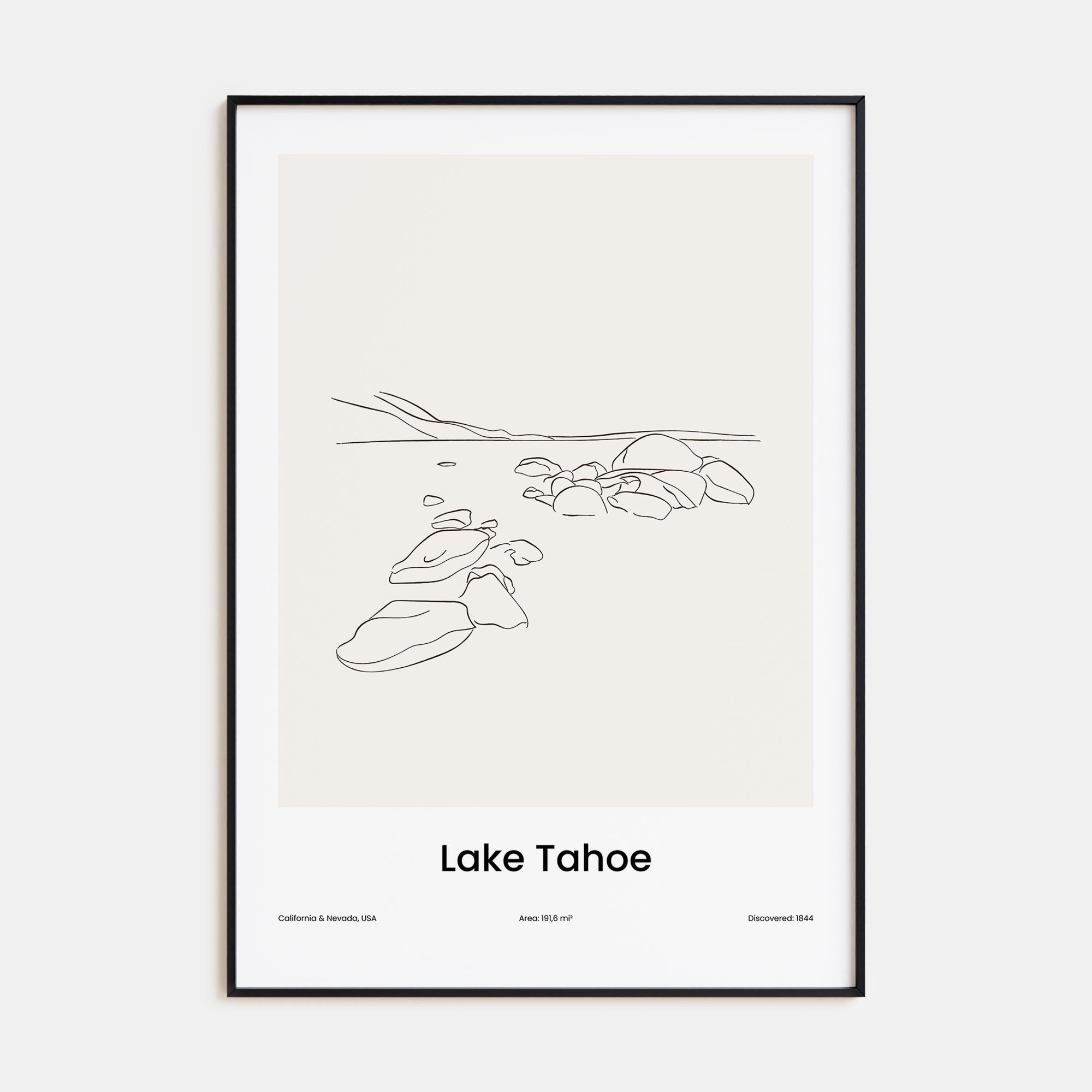 Lake Tahoe Drawn Poster