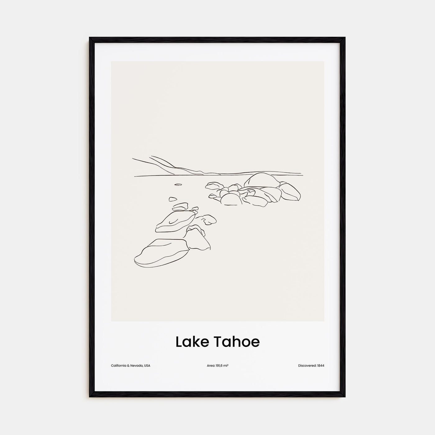 Lake Tahoe Drawn Poster