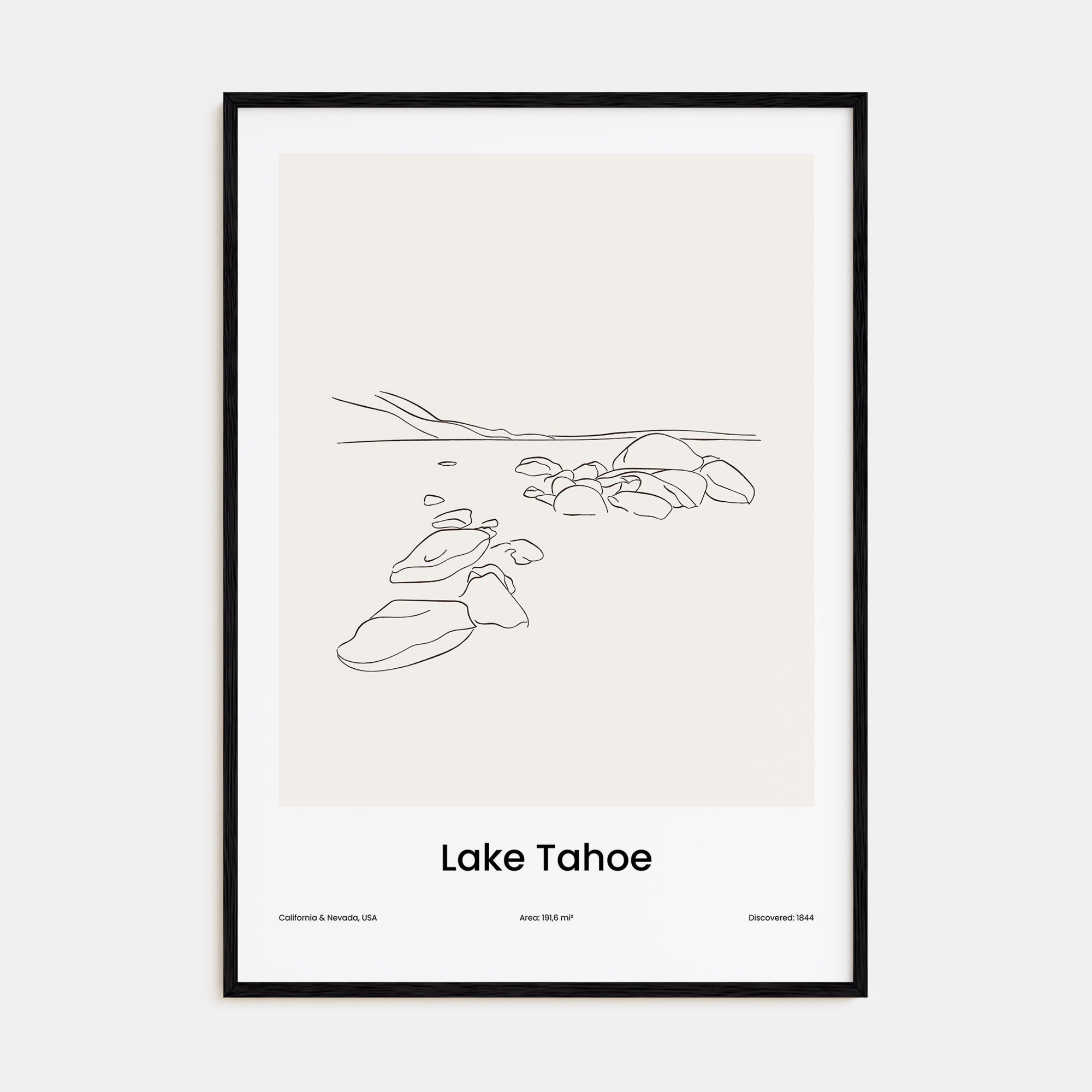 Lake Tahoe Drawn Poster