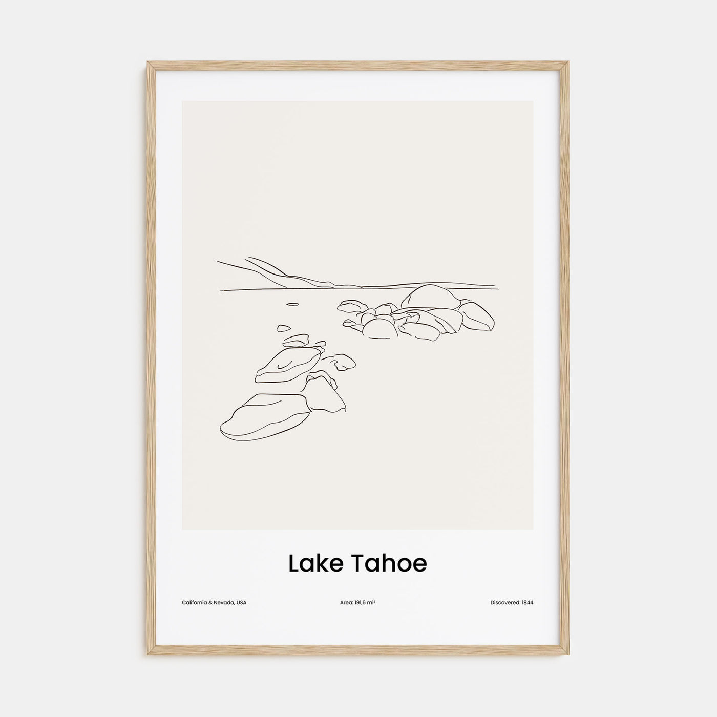 Lake Tahoe Drawn Poster