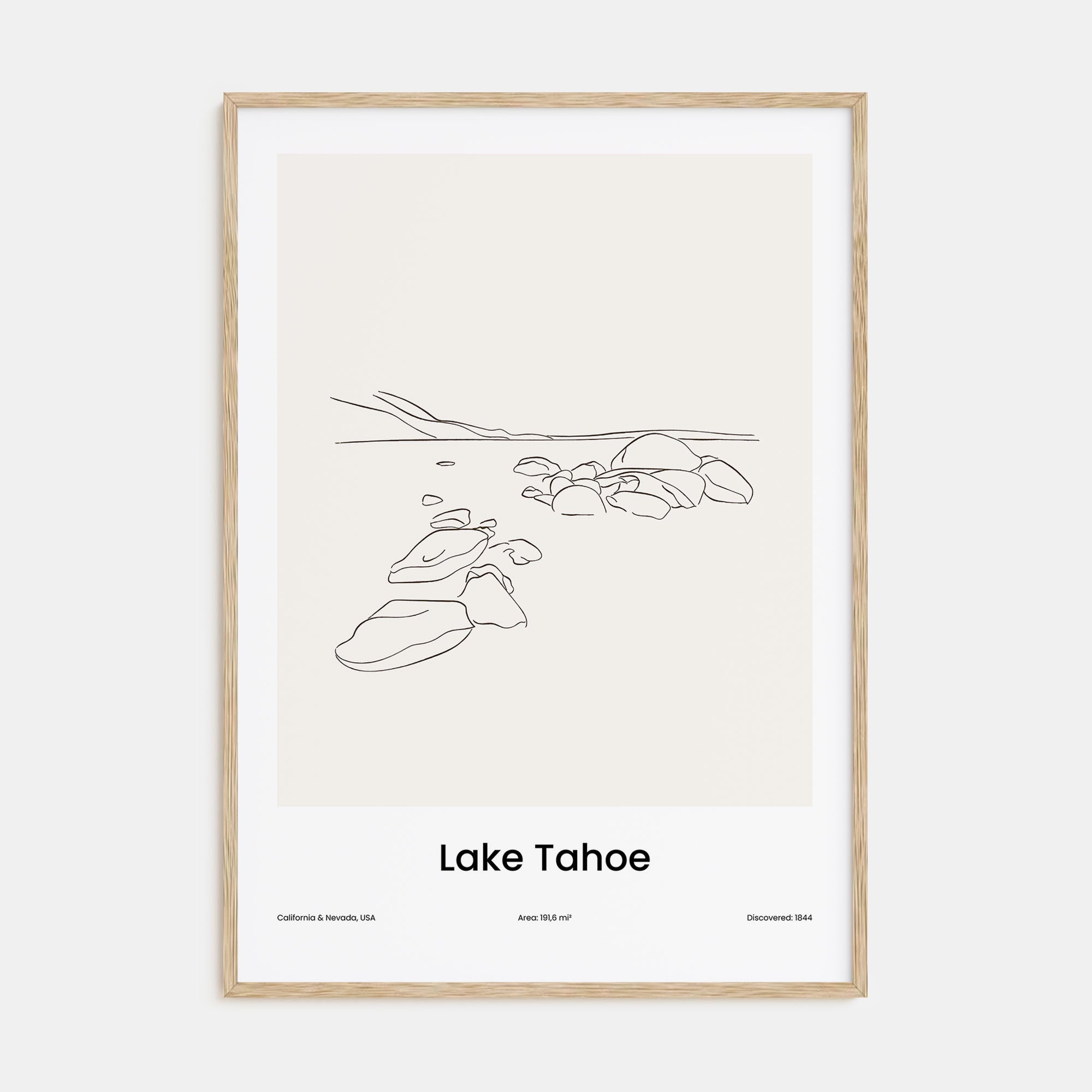 Lake Tahoe Drawn Poster
