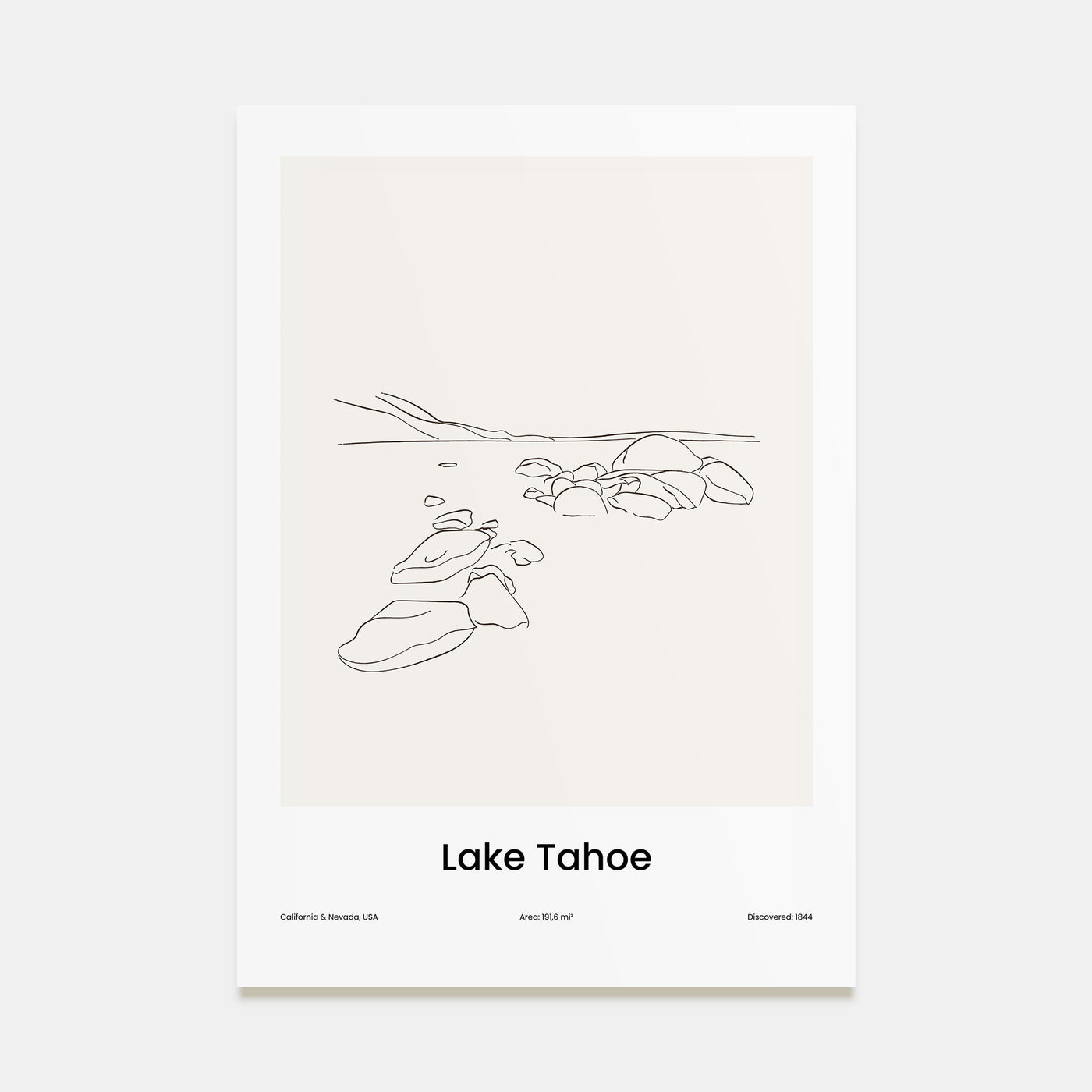 Lake Tahoe Drawn Poster