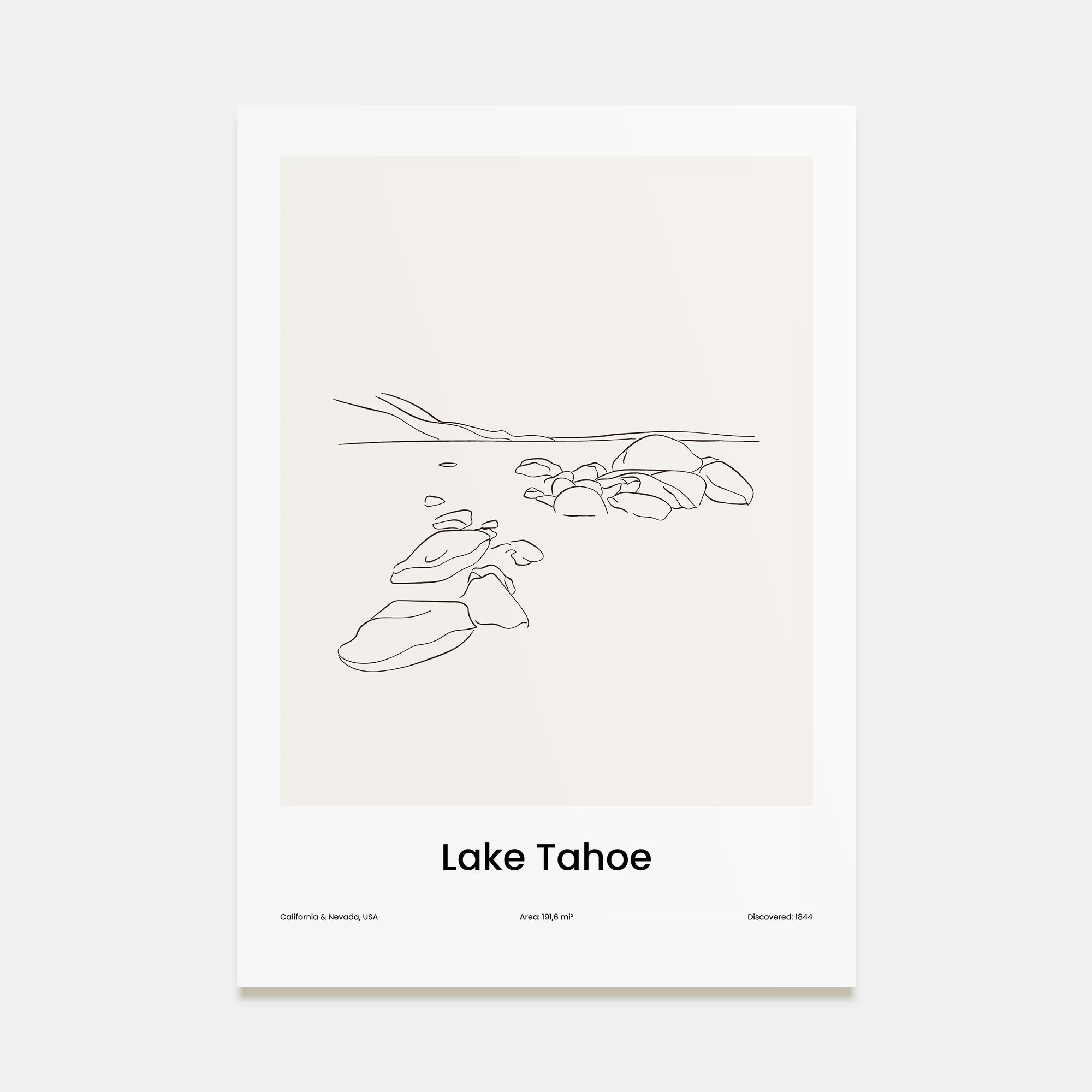 Lake Tahoe Drawn Poster