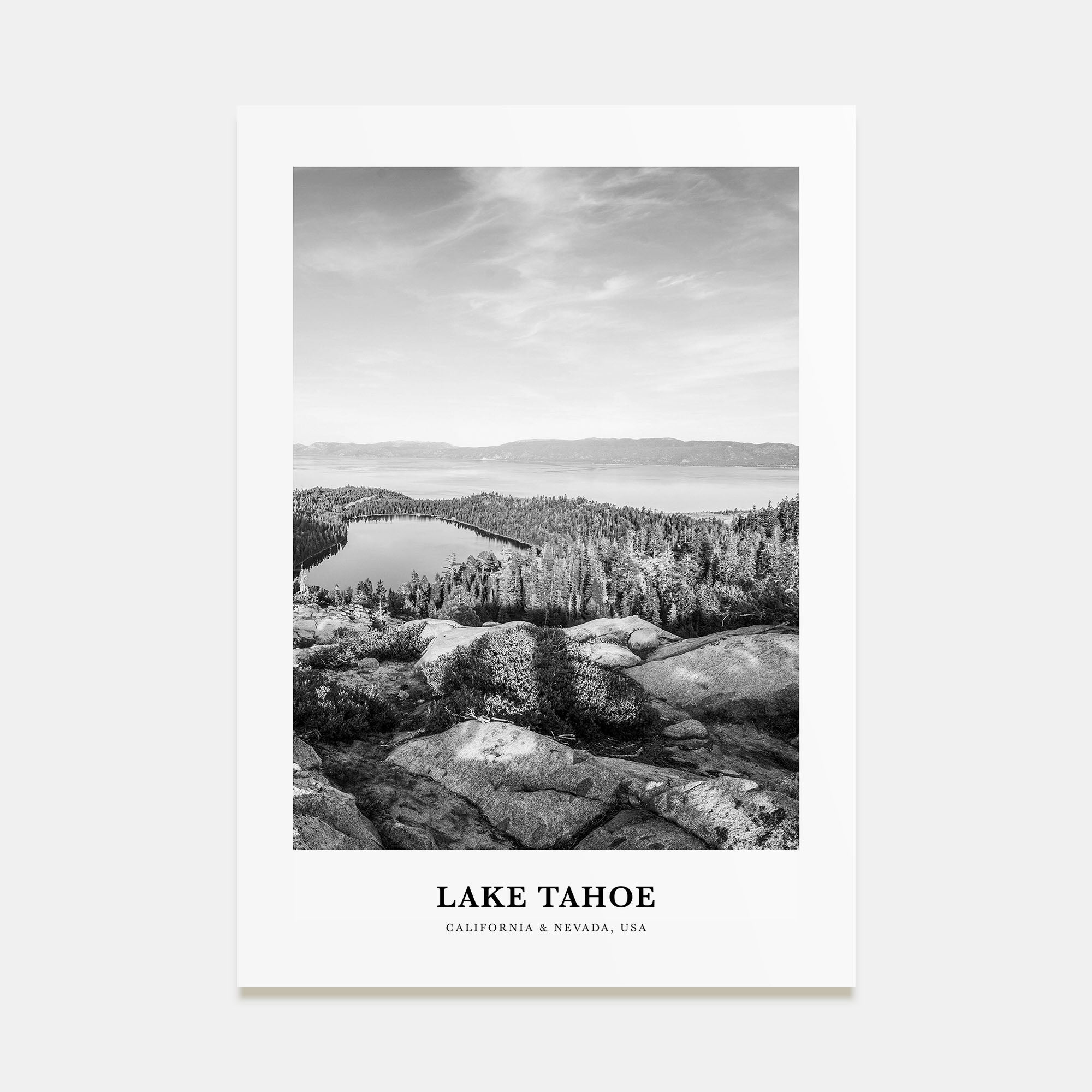 Lake Tahoe Portrait B&W No 1 Poster
