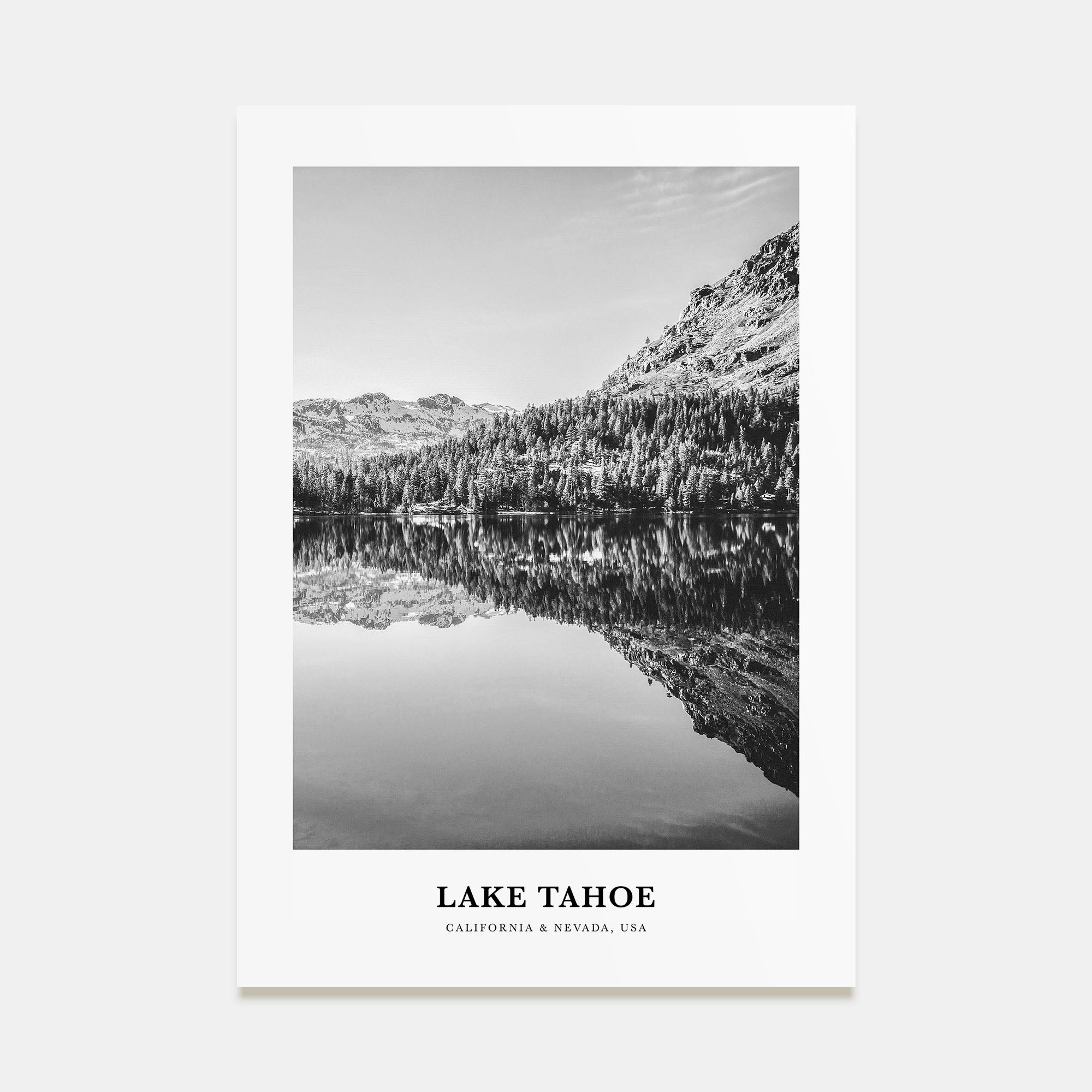 Lake Tahoe Portrait B&W No 2 Poster