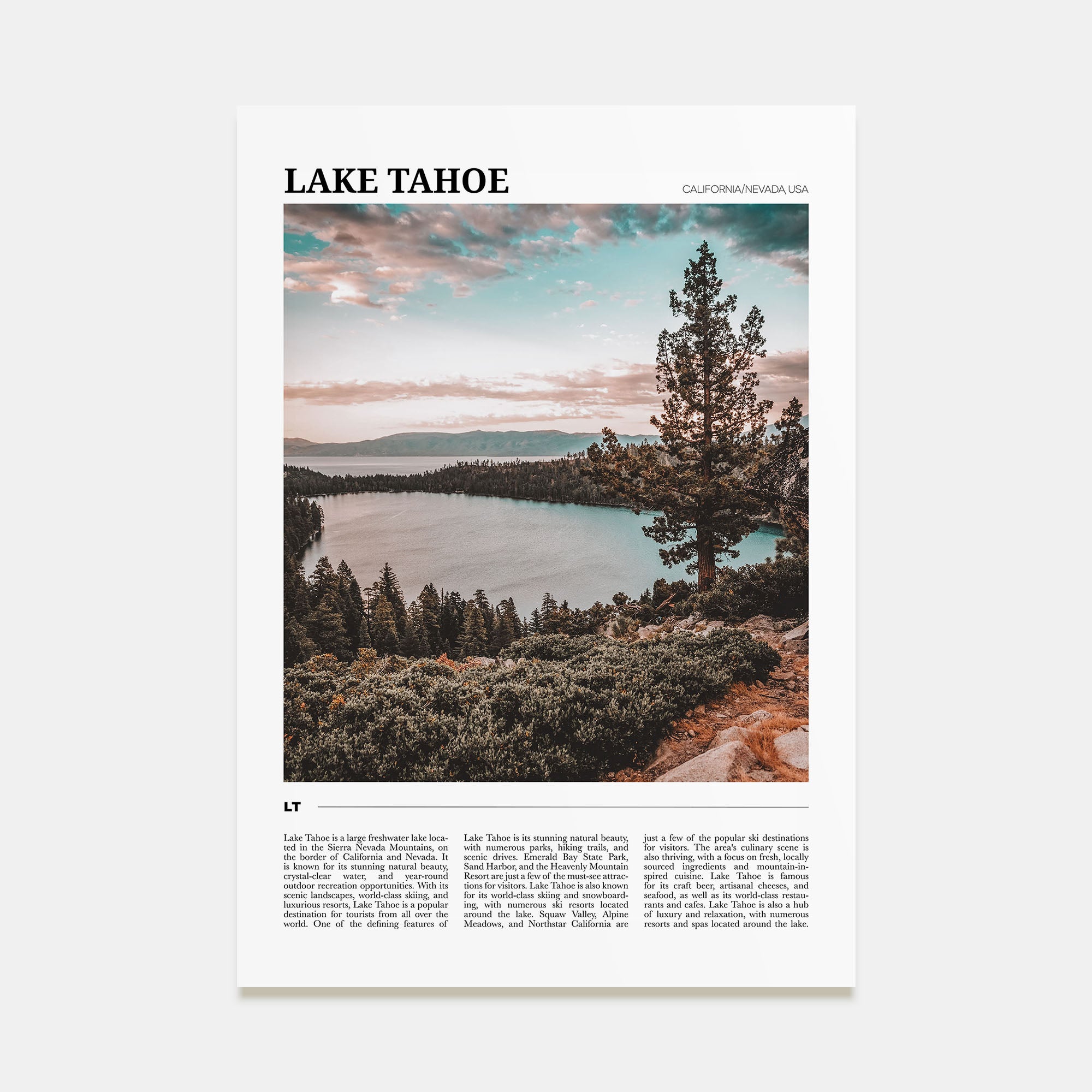 Lake Tahoe Travel Color No 1 Poster