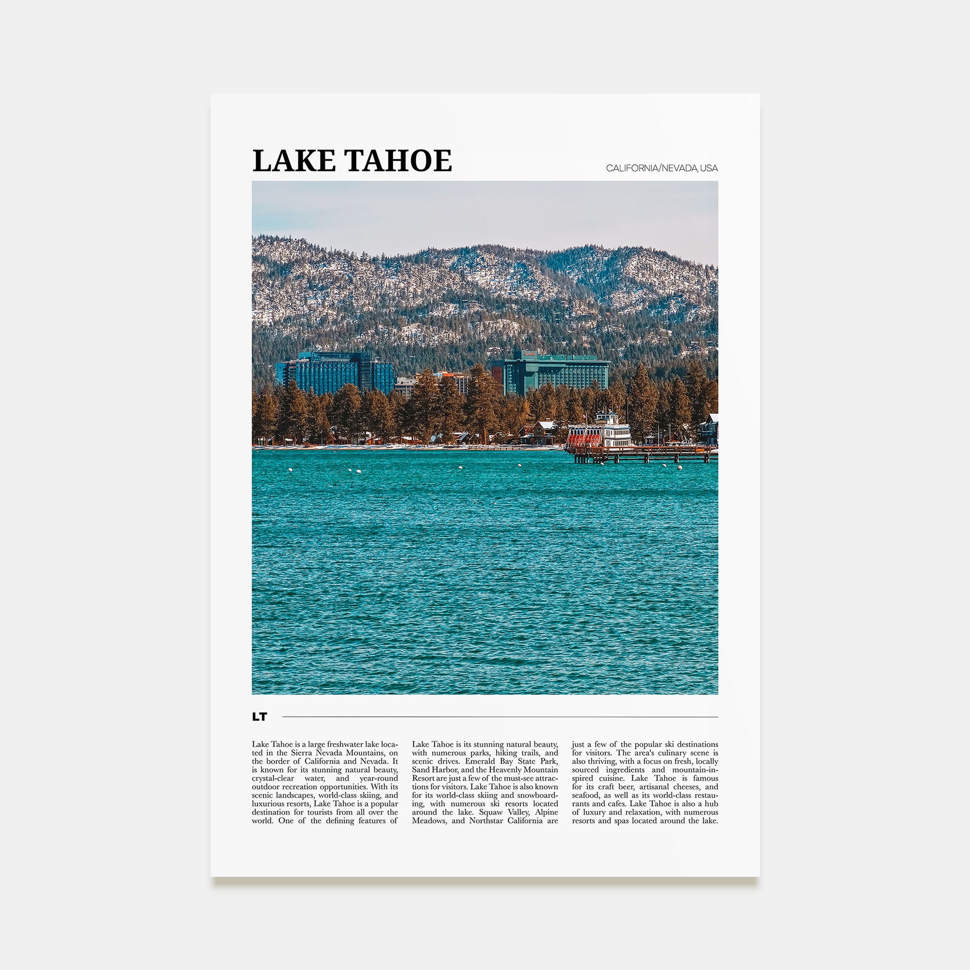 Lake Tahoe Travel Color No 2 Poster