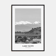 Lake Taupō Portrait B&W Poster