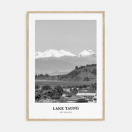 Lake Taupō Portrait B&W Poster