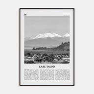 Lake Taupō Travel B&W Poster