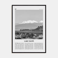Lake Taupō Travel B&W Poster