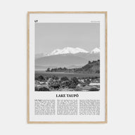 Lake Taupō Travel B&W Poster