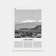 Lake Taupō Travel B&W Poster