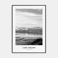 Lake Tekapo Portrait B&W Poster