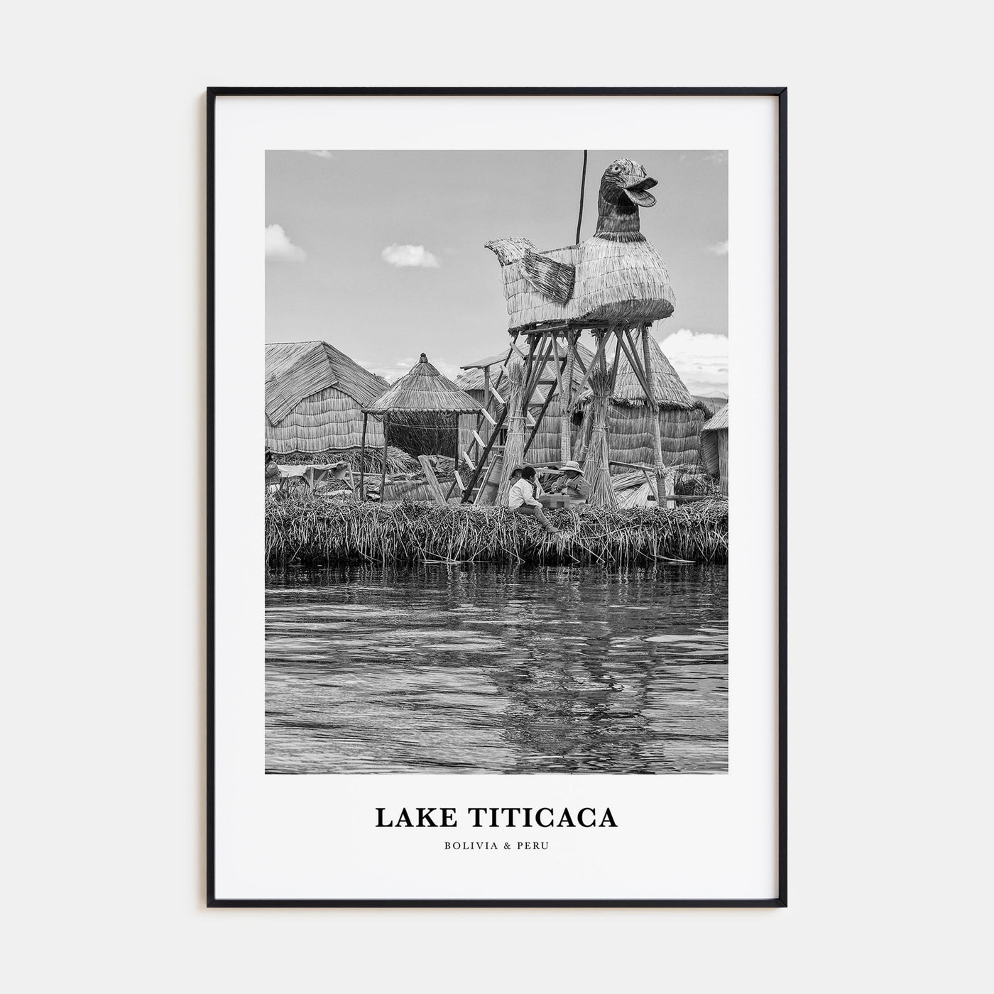 Lake Titicaca Portrait B&W Poster