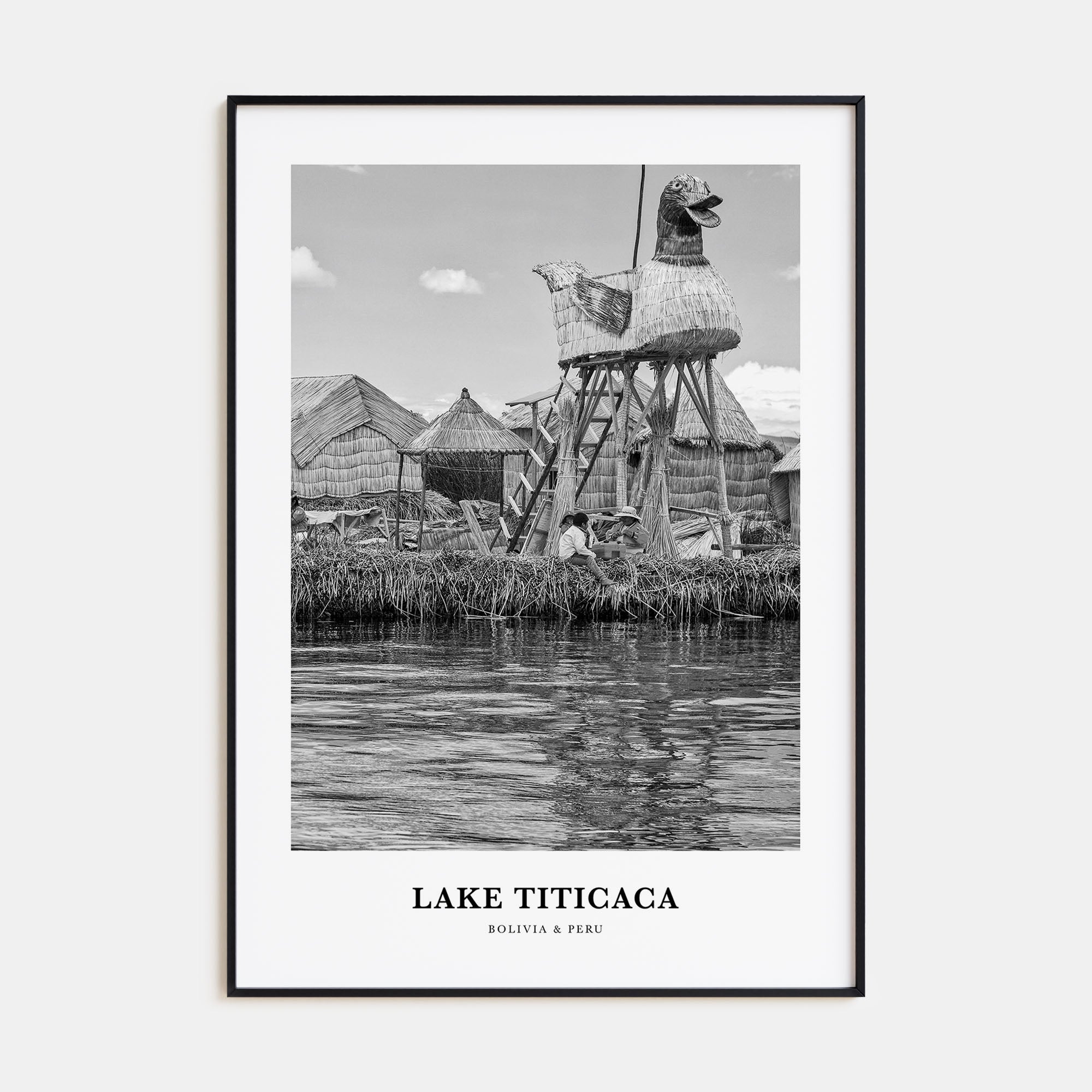 Lake Titicaca Portrait B&W Poster