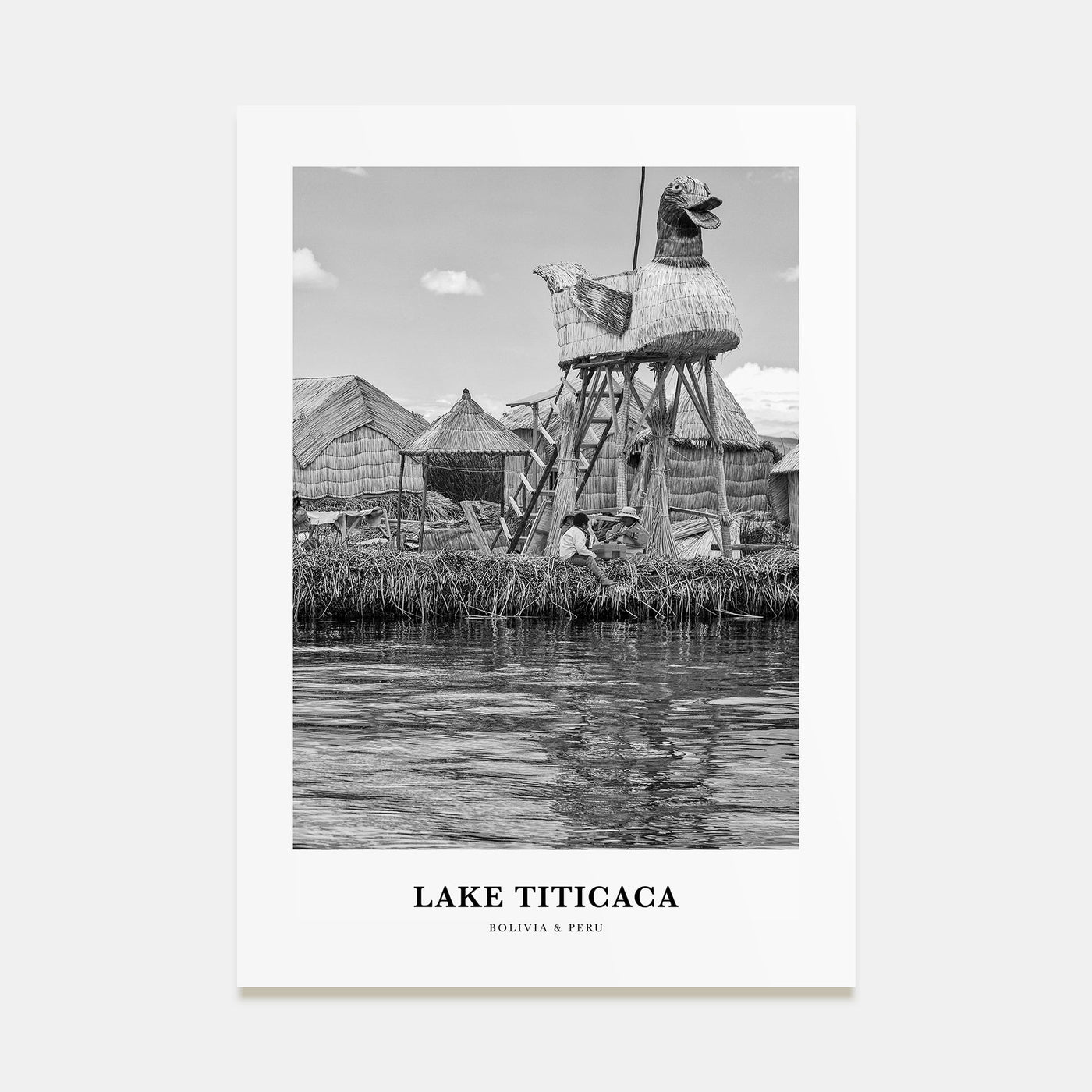 Lake Titicaca Portrait B&W Poster